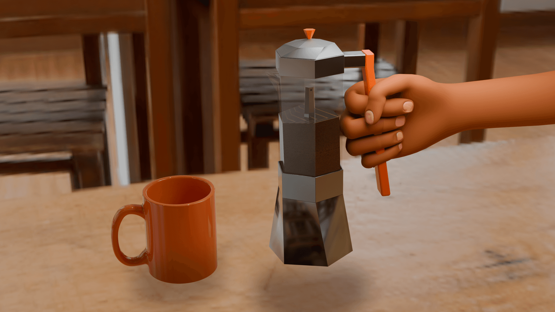 Modo de uso de uma cafeteira moka