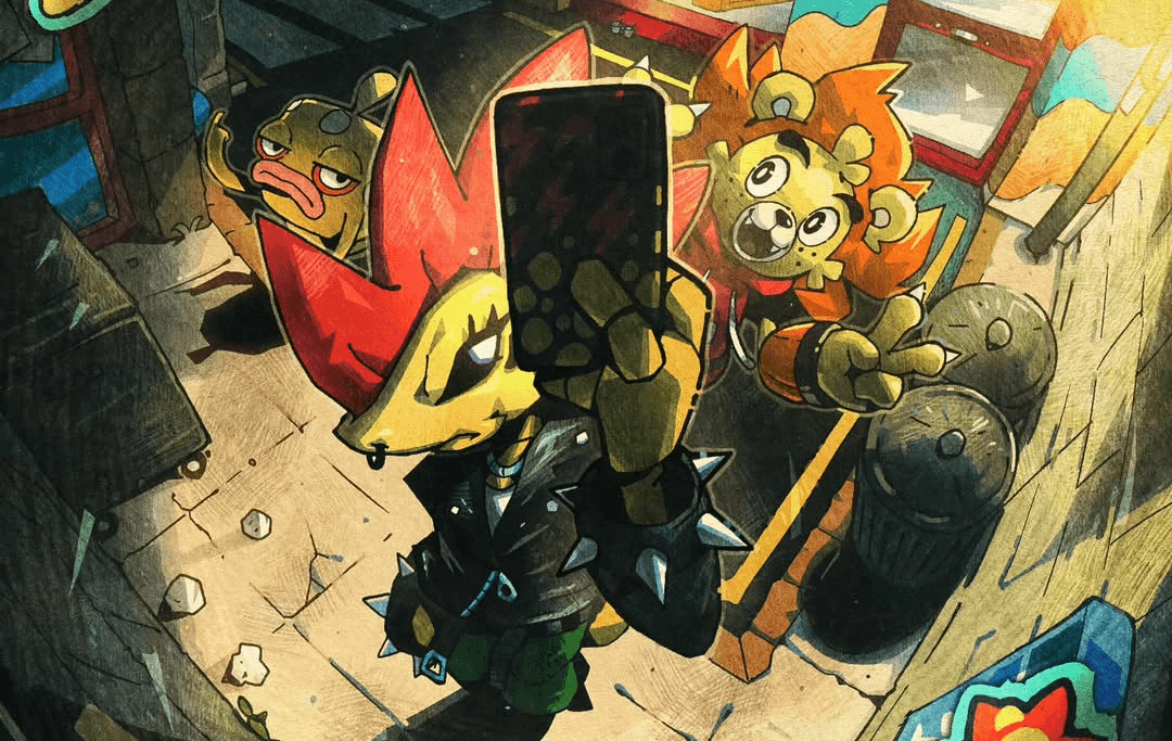 Digital Painting of an animal taking a selfie