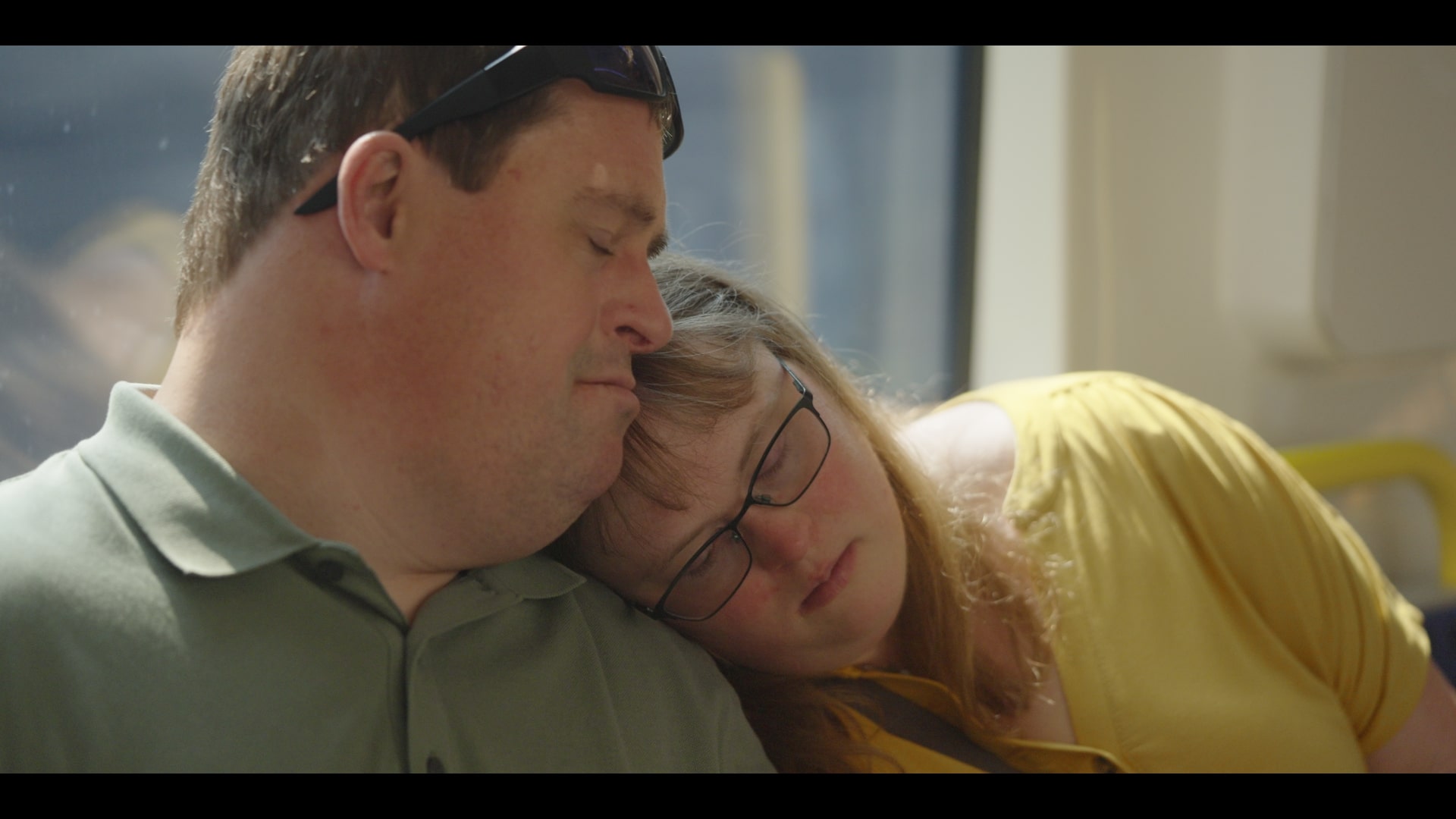 Front cover image for a short film made for BBC called the way we move. In the image a woman lays on her boyfriends shoulder.