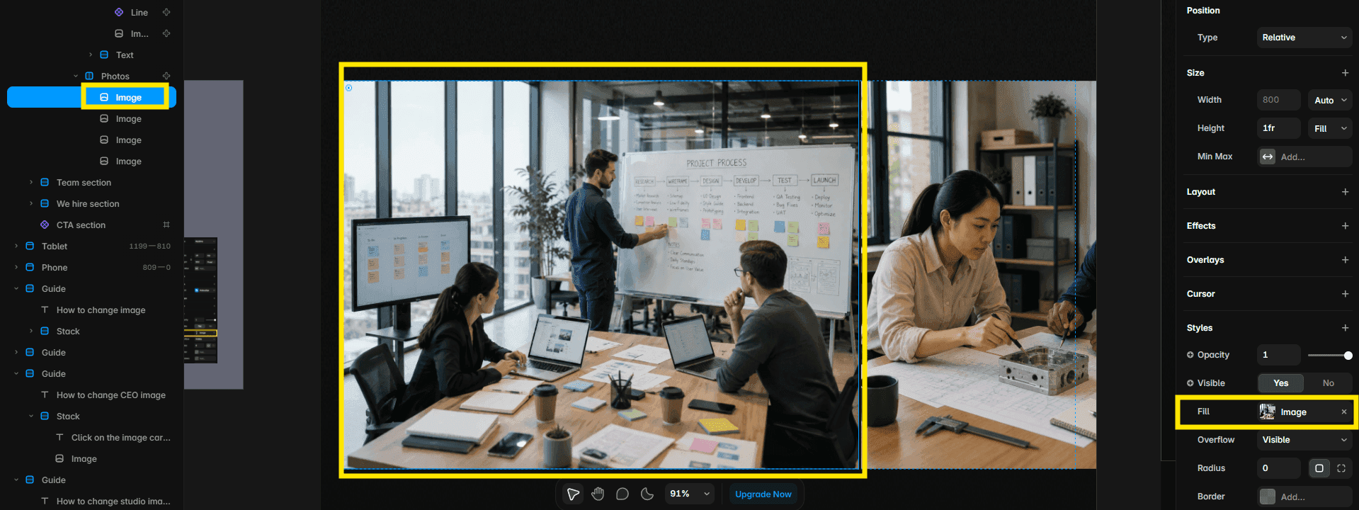 Replacing studio images on the Tilanium About page