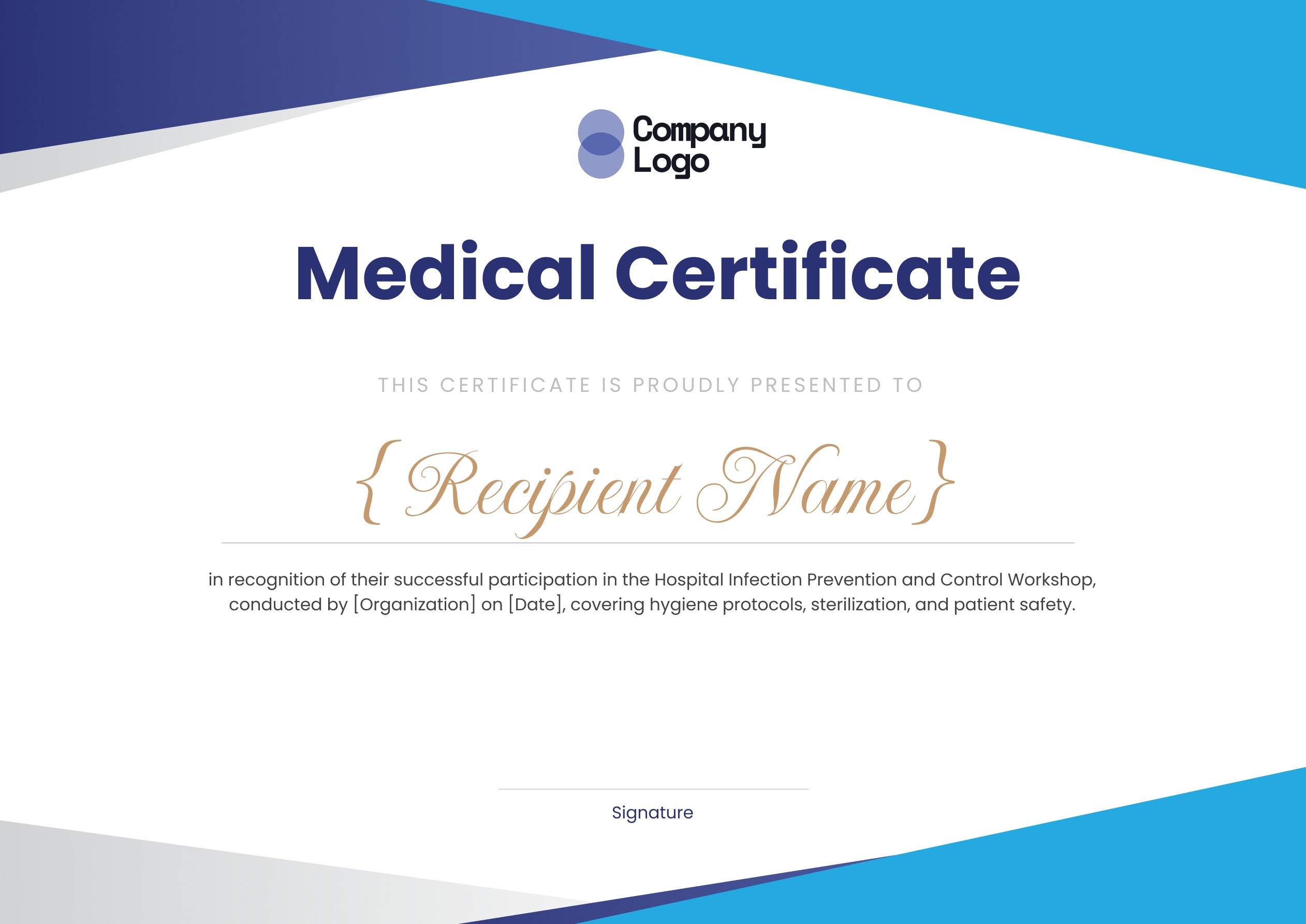 Wauld - Modern and Sleek Workshop Participation Certificate Template