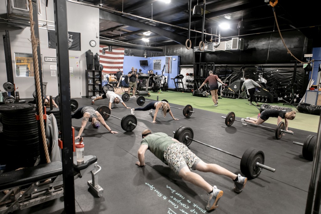 group of people excercising