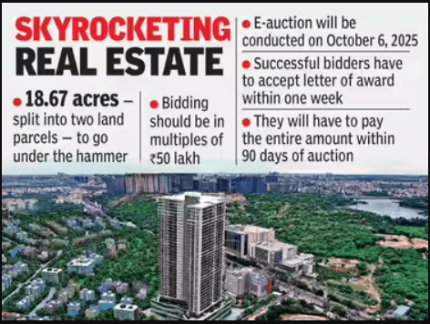 Telangana's Raidurg Knowledge City land Auction news cover