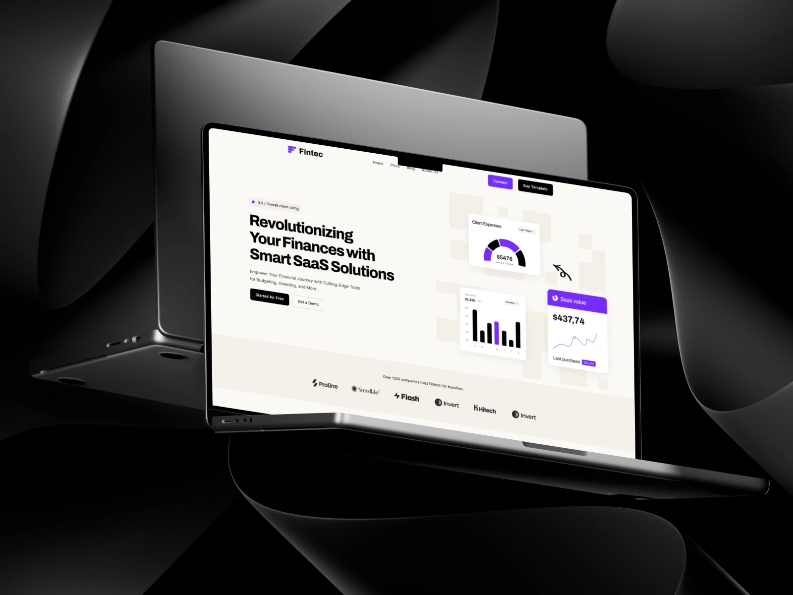 Fintecfin modern Framer template