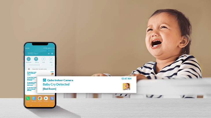 Qubo Smart Indoor Camera - Baby cry alert