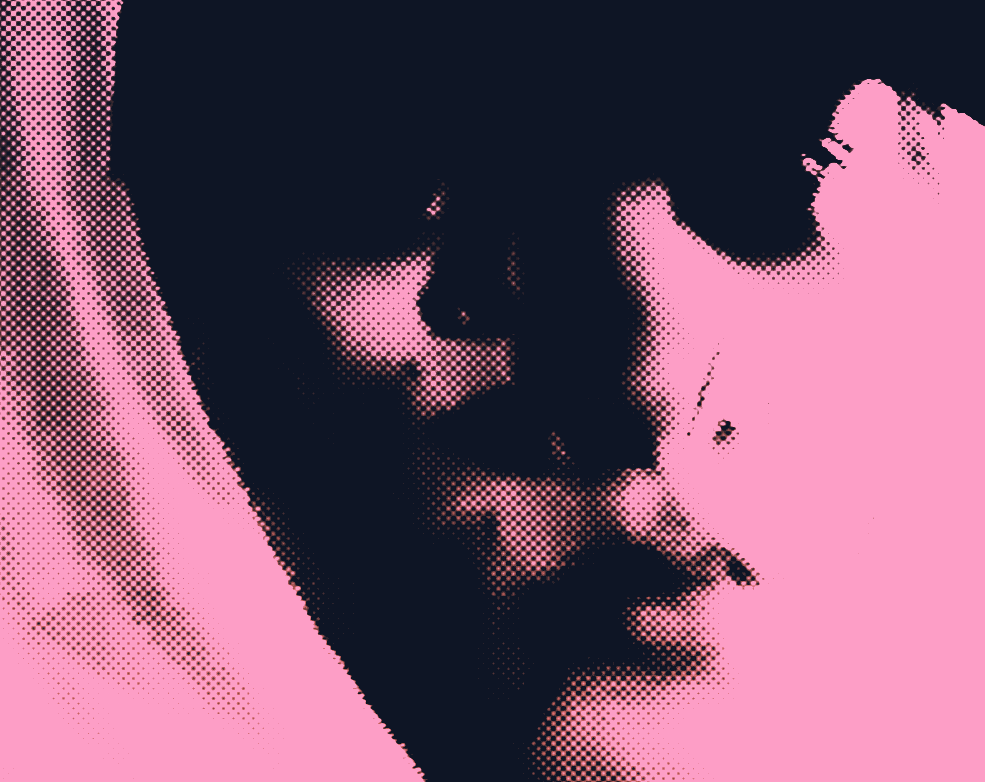 Top view of coffee can mockup with bold black typography on white background