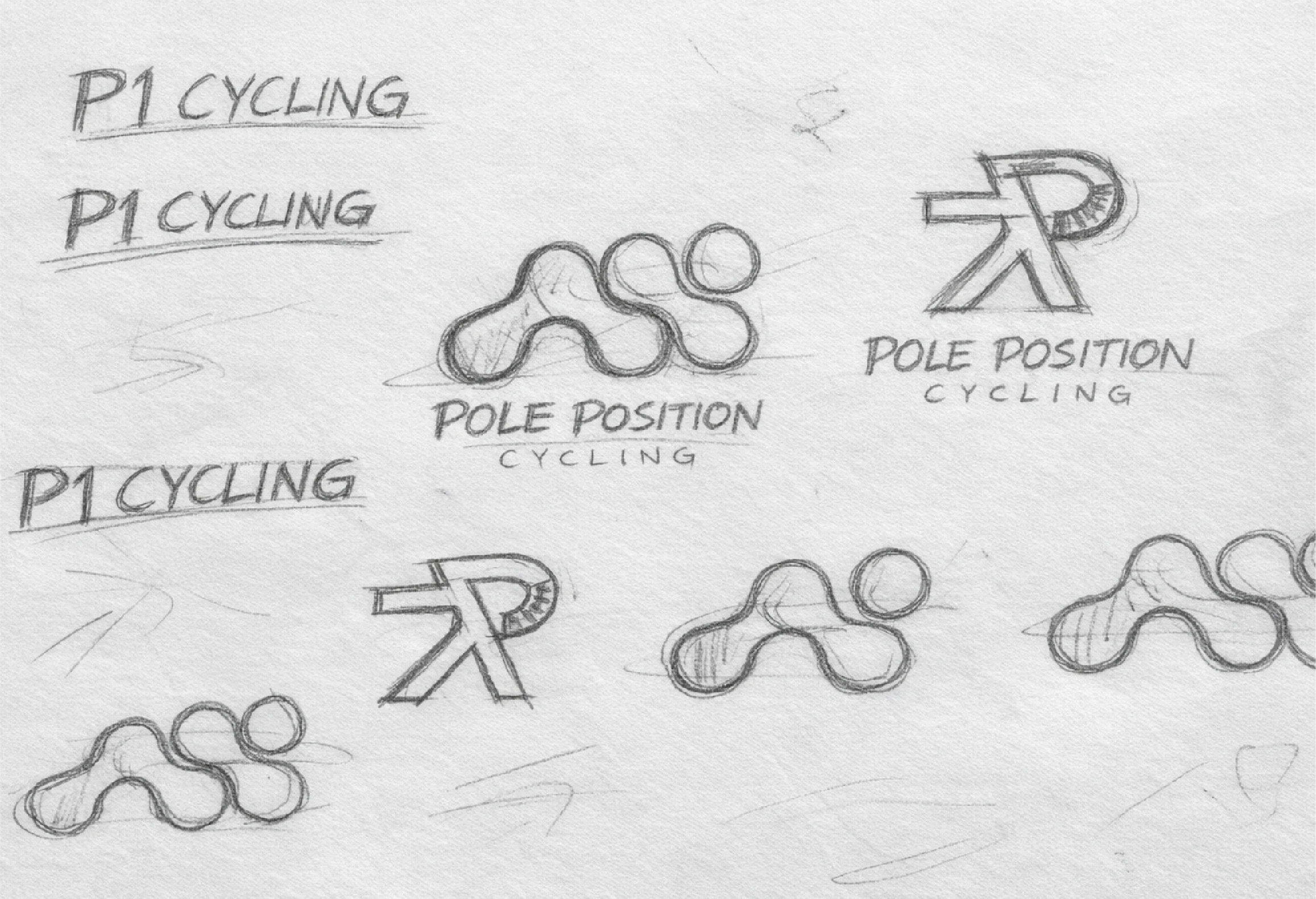 Esquisses du logo de Pole Position Cycling