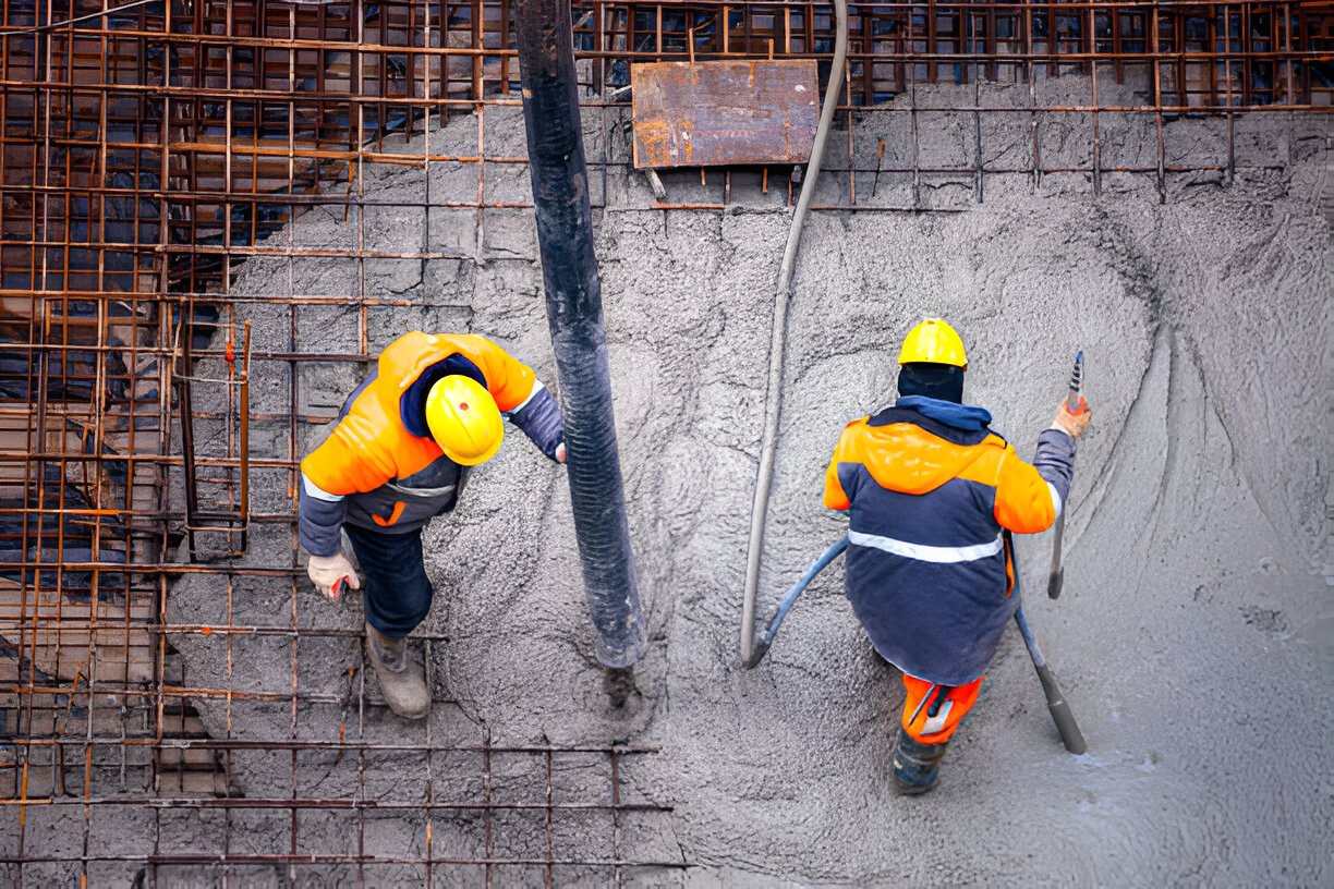 An exterior view of a house featuring a dark gray door on the left and a large window on the right, reflecting a blue sky with clouds.
