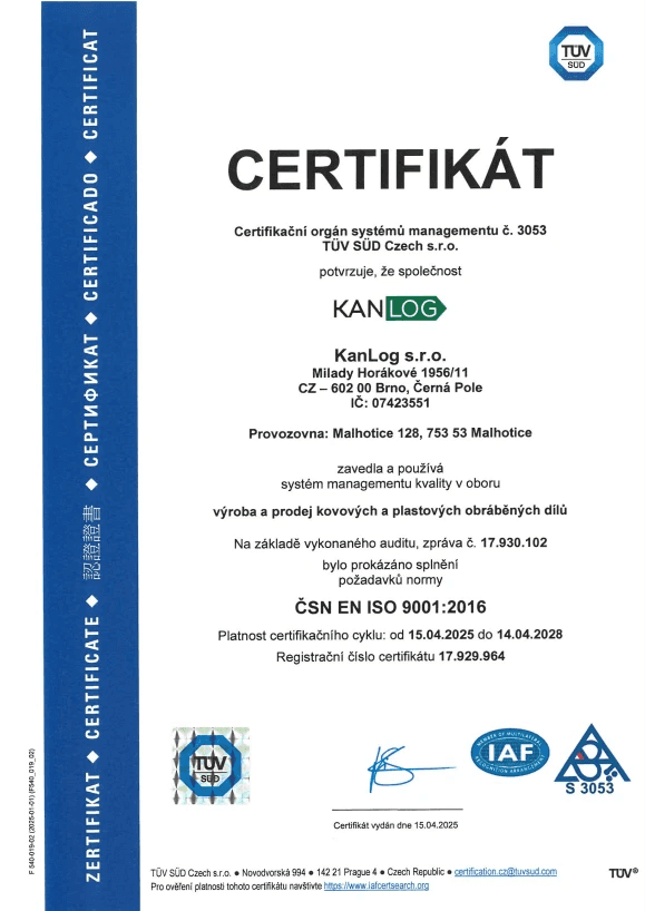 Kanlog - obrábění kovů