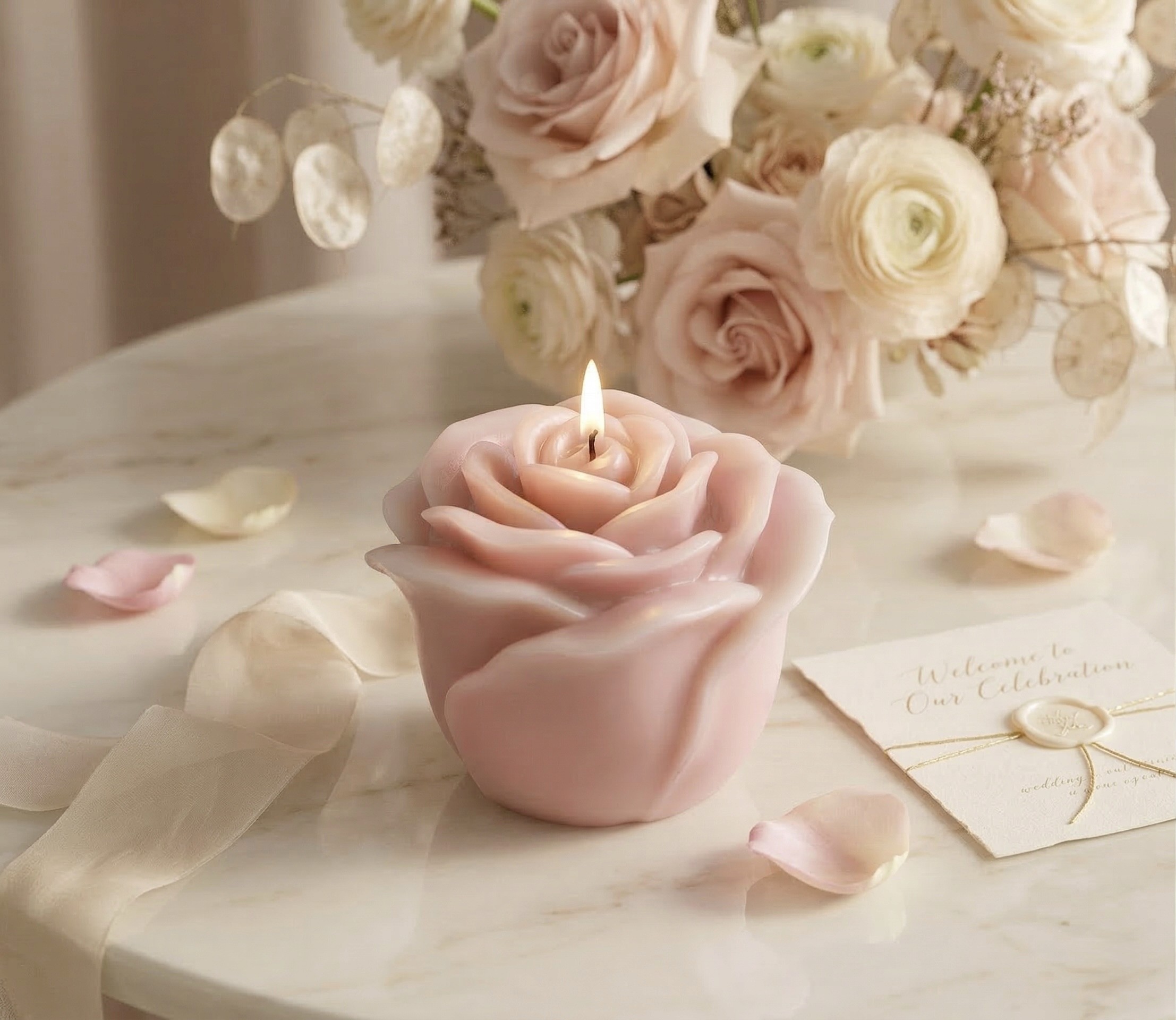 wedding gift cement candle
