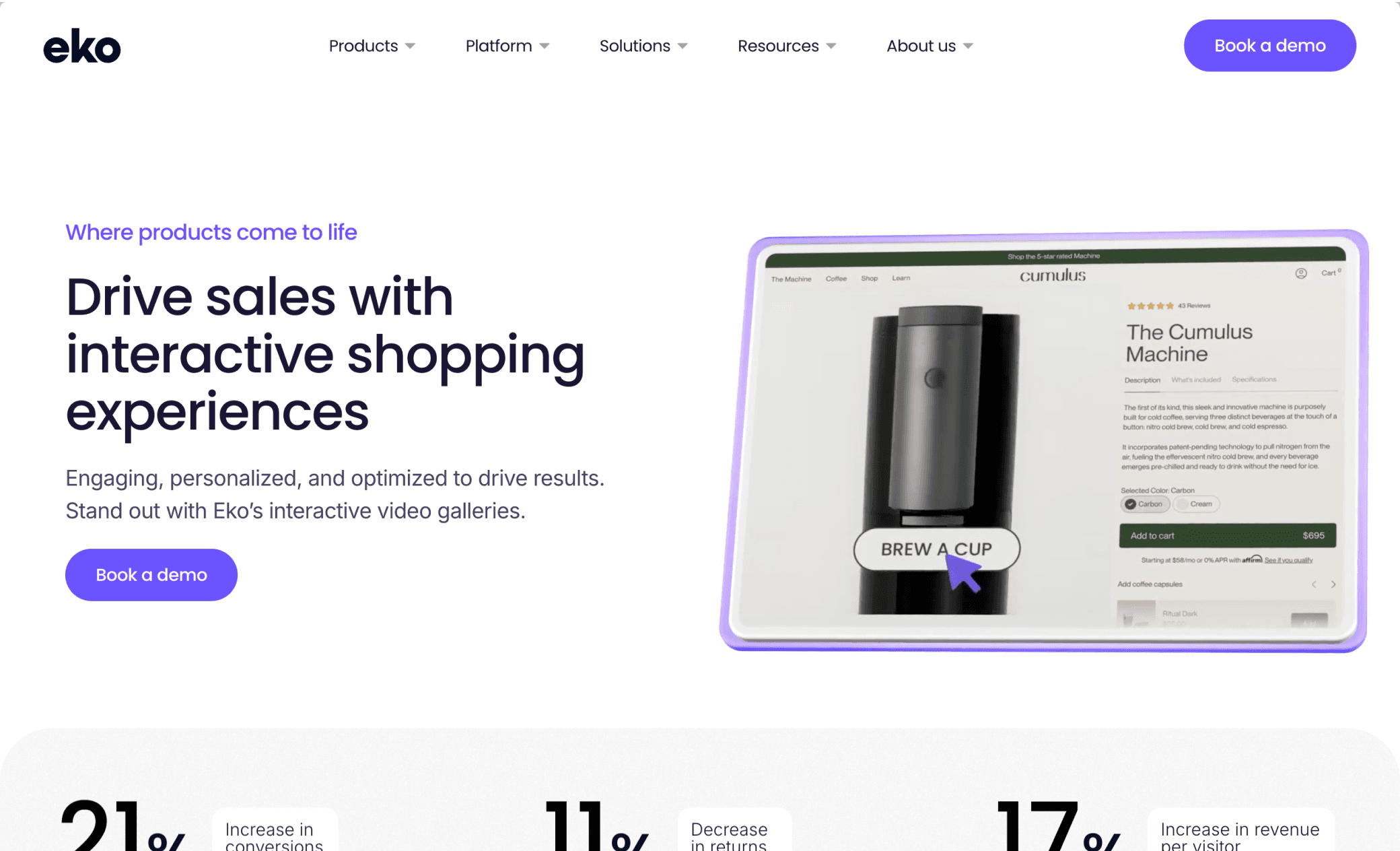 Screenshot of Eko.com website