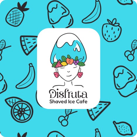 Link to Disfruta Shaved Ice branding and web design work