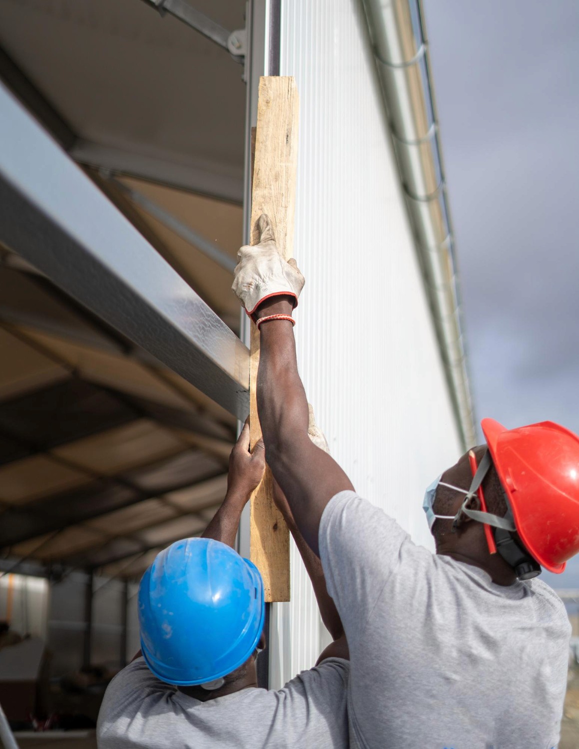 High-rise office building with sustainable design features