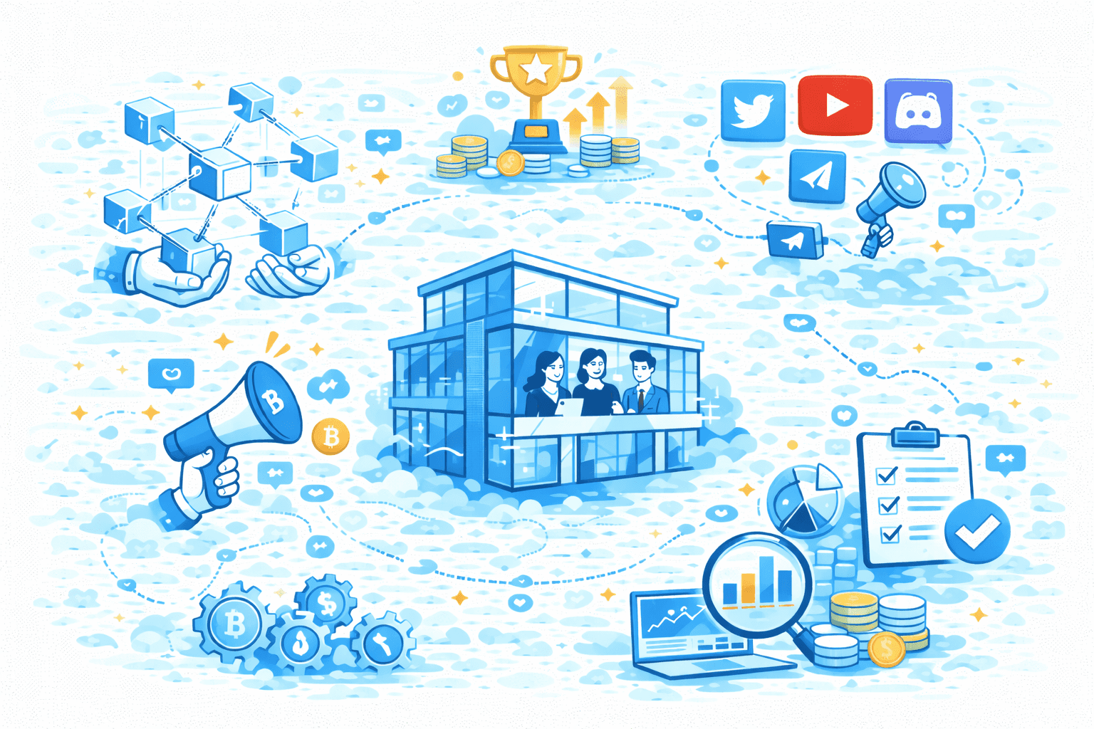 Illustration is about strong qualities of Web3 marketing agency