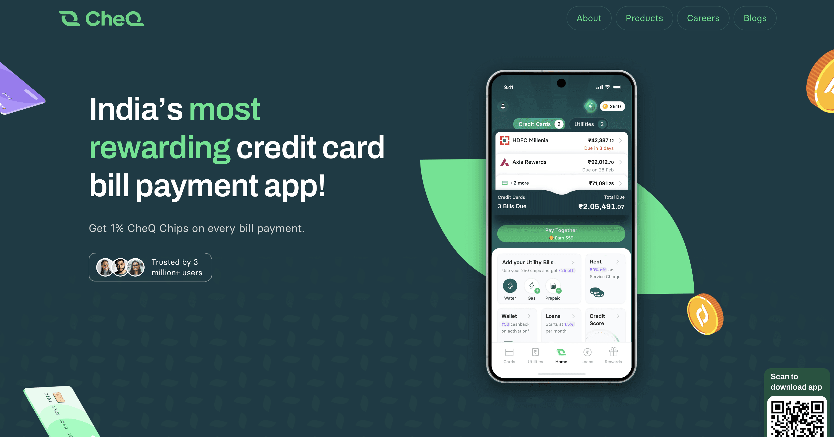 cheq website homepage built with Framer