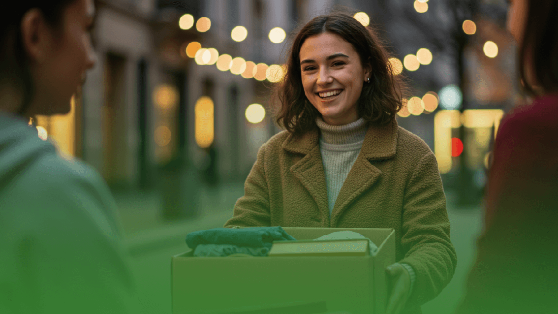 Green glass-metallic background with statistic cards