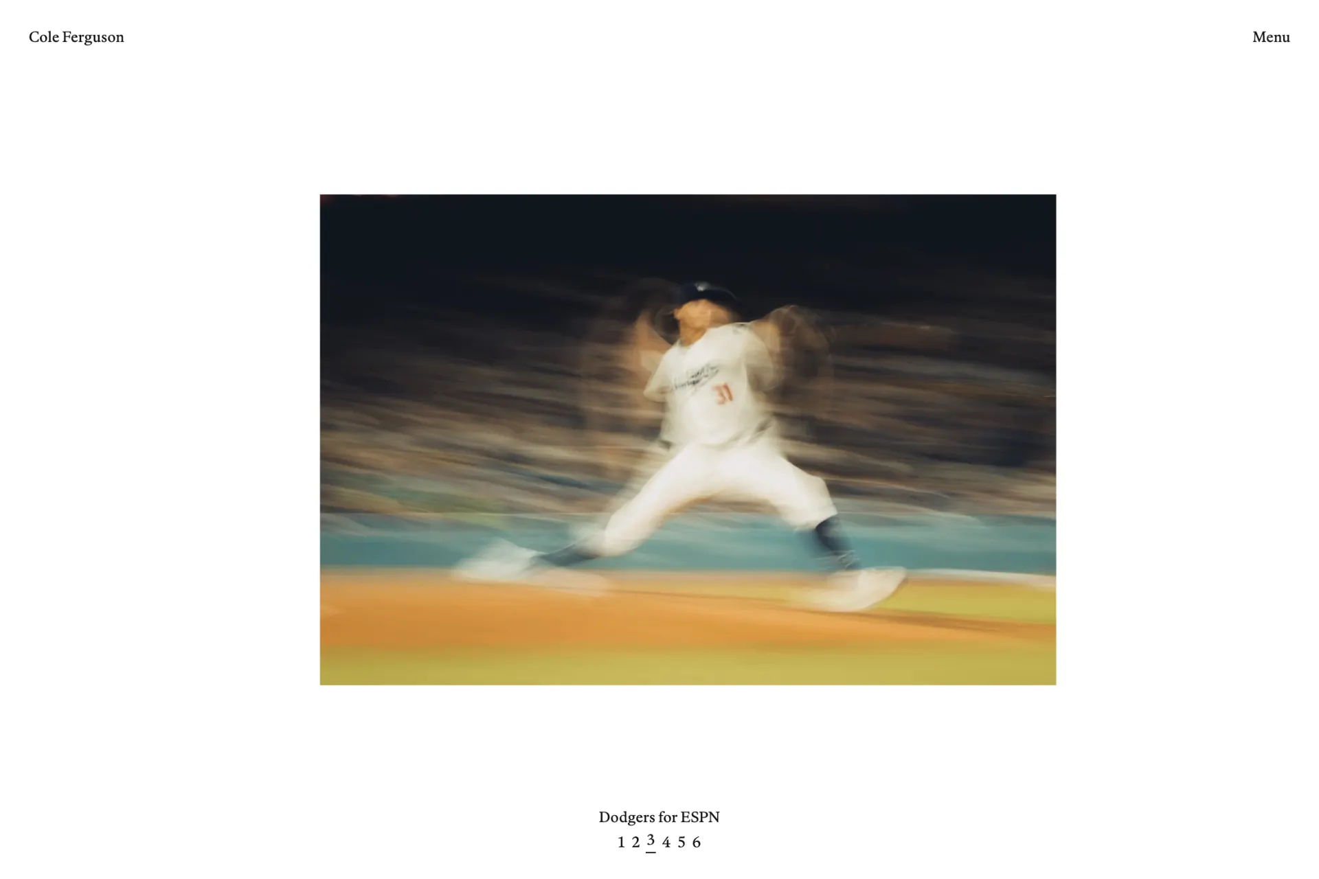 Screenshot of Cole Ferguson website