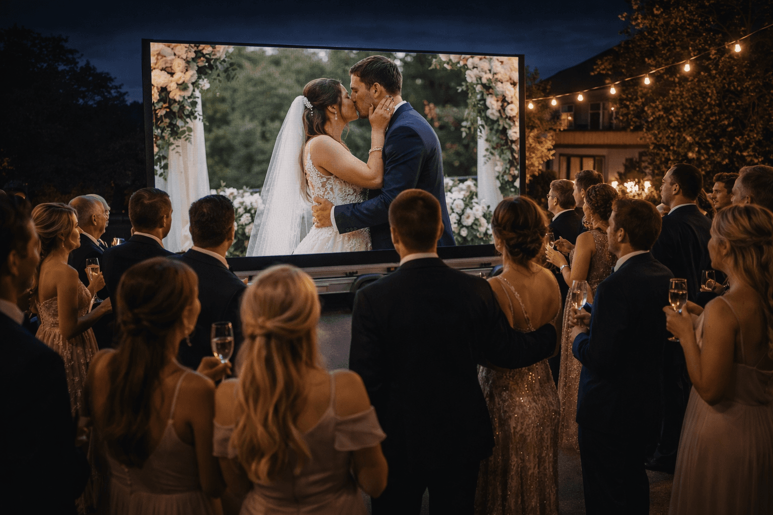 LED Wand bei einer Hochzeit
