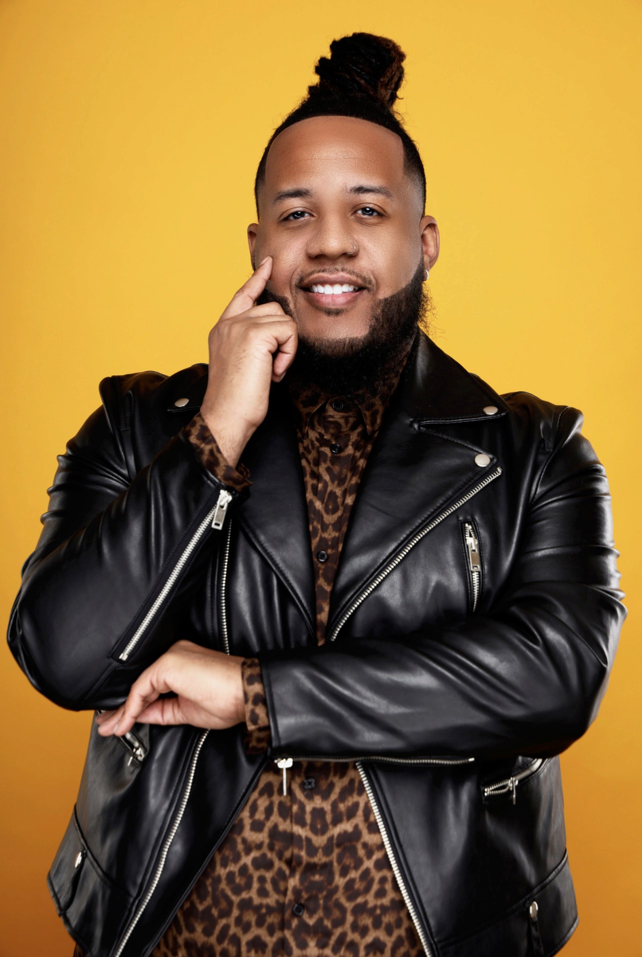 Image of a rapper with headphones