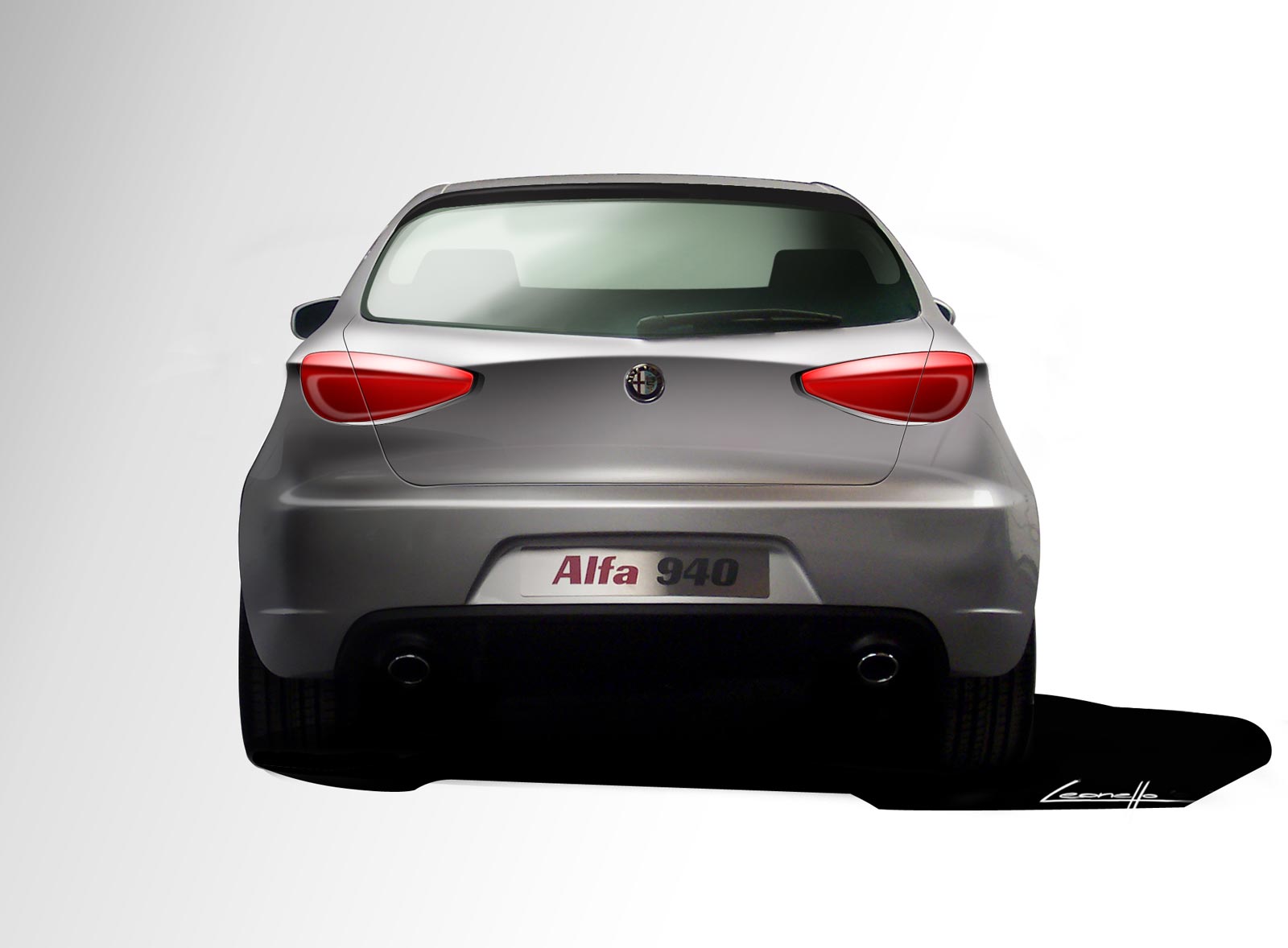 Alfa Romeo Giulietta early design sketch, rear view