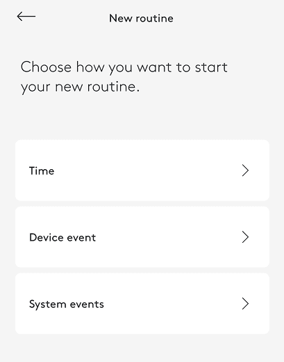 Image of dialog enabeling to set trigger for new automated routine.