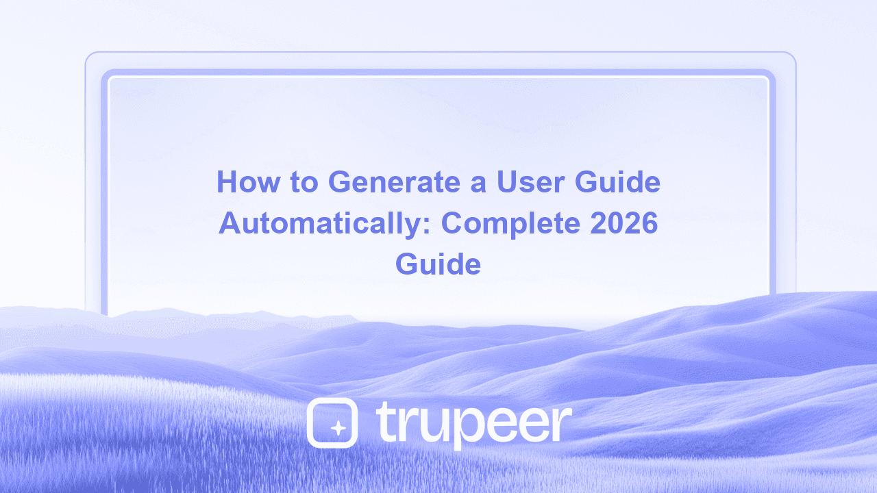 How to Generate a User Guide Automatically: Complete 2026 Guide