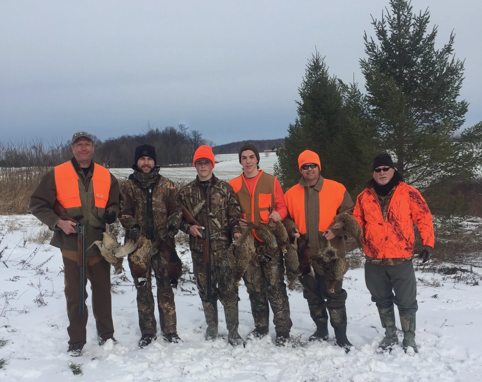 Group of hunters outdoors