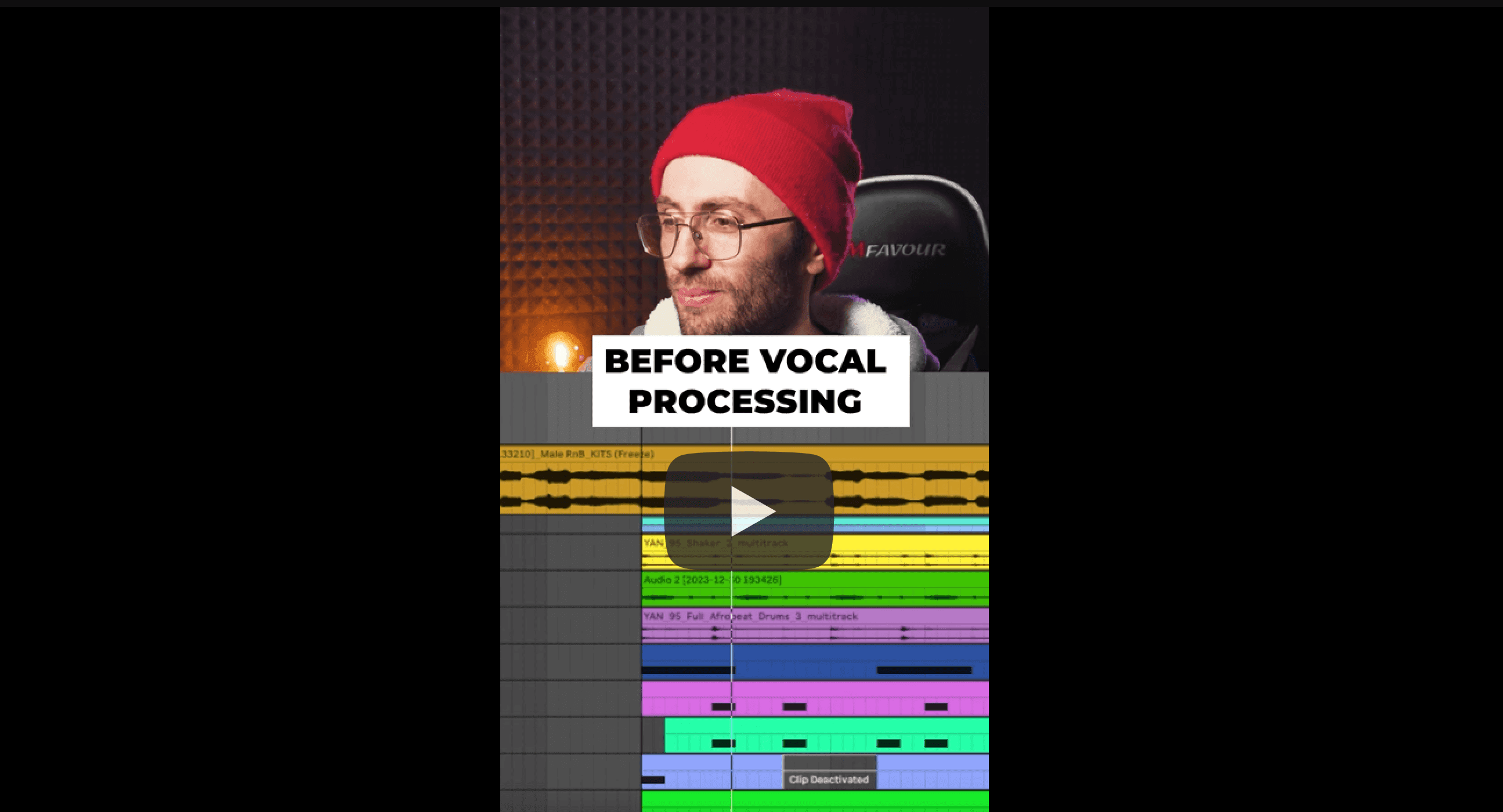 Youtube video thumbnail for a video on vocal processing