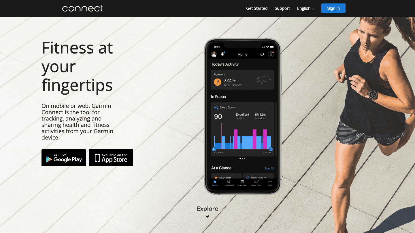 Garmin Connect fitness tracking