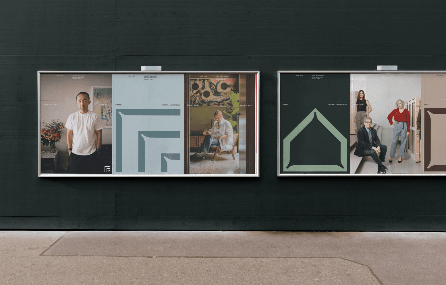 photo of hikers walking through a mountain range with brand logo overlayed