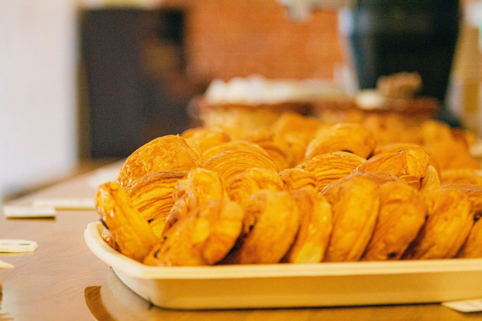 Croissants in a Parisian bakery