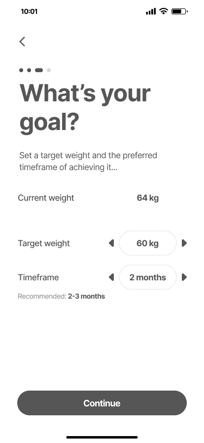 Calorie app - what's your goal 2
