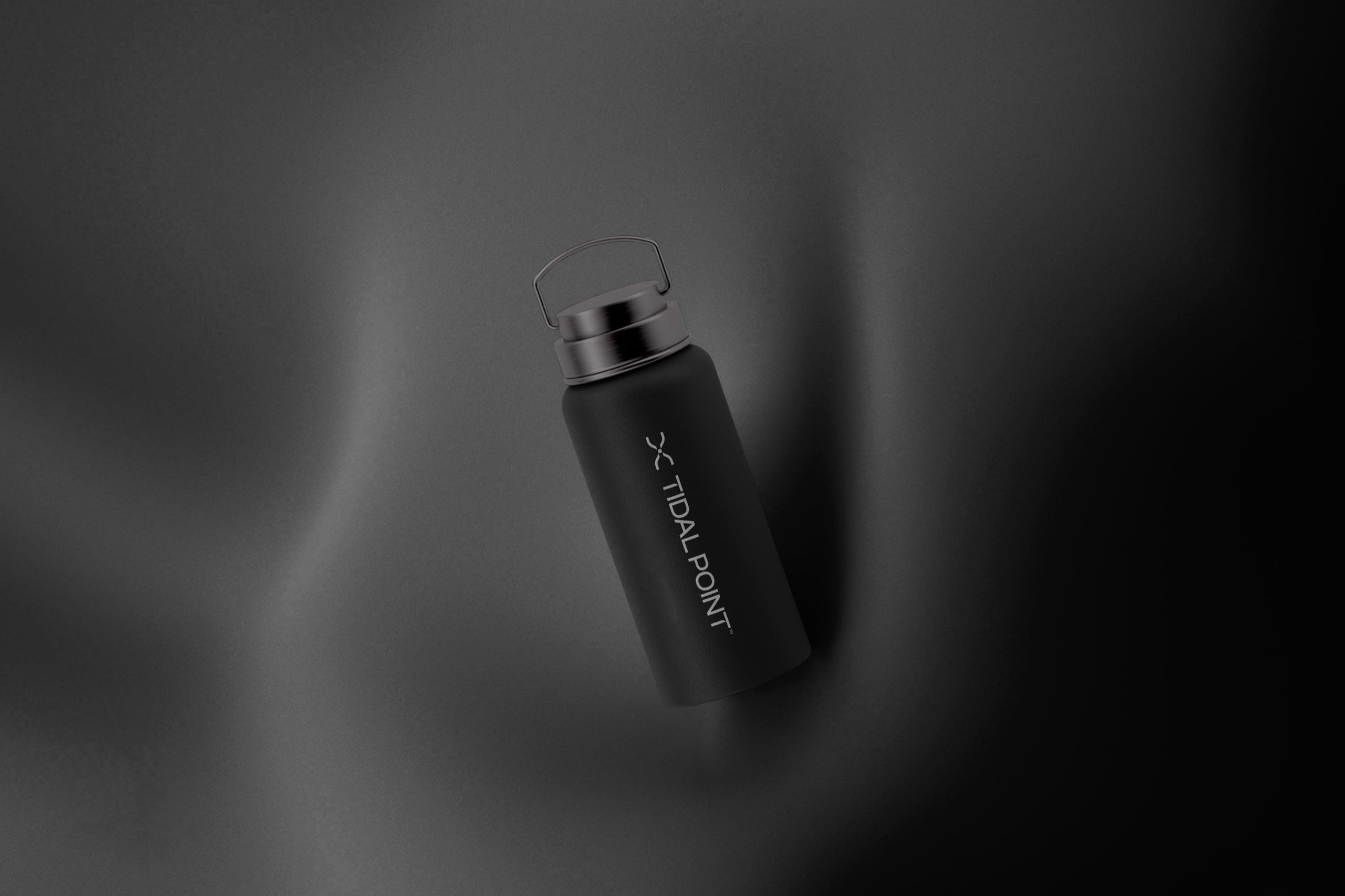 Tidal Point logo on a water bottle