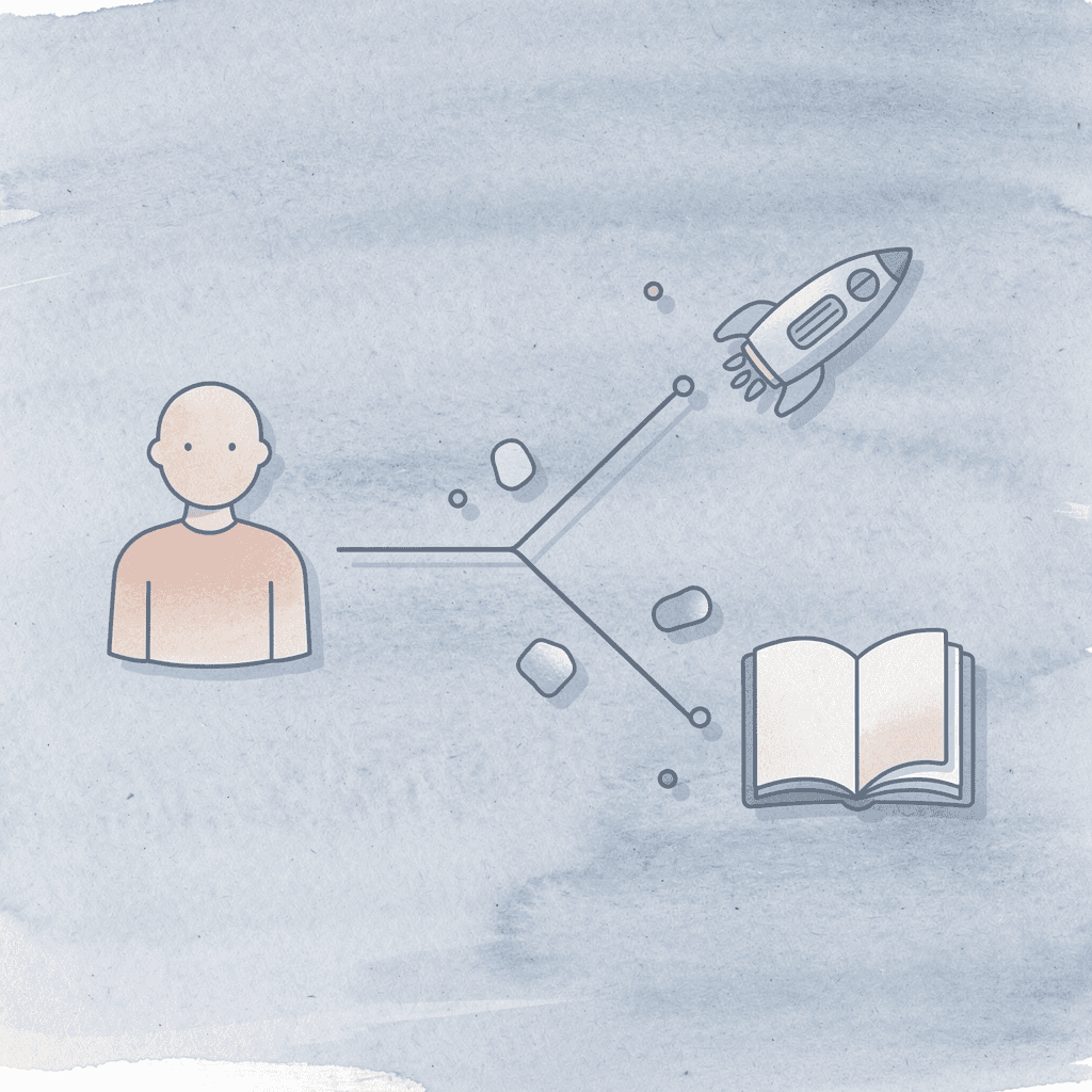  Icon showing one path splitting into multiple homeschool program options