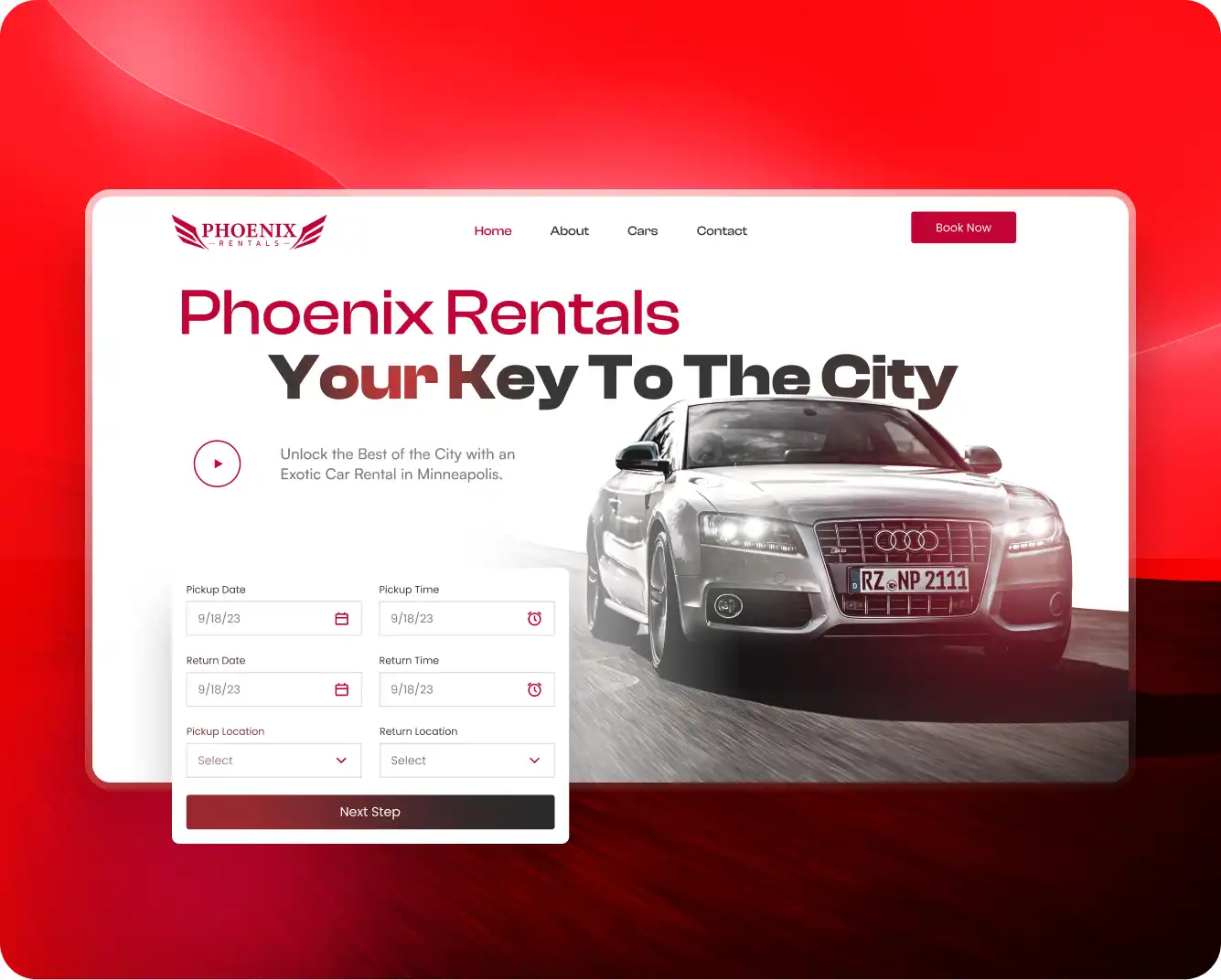 Diseño UXUI car rentals