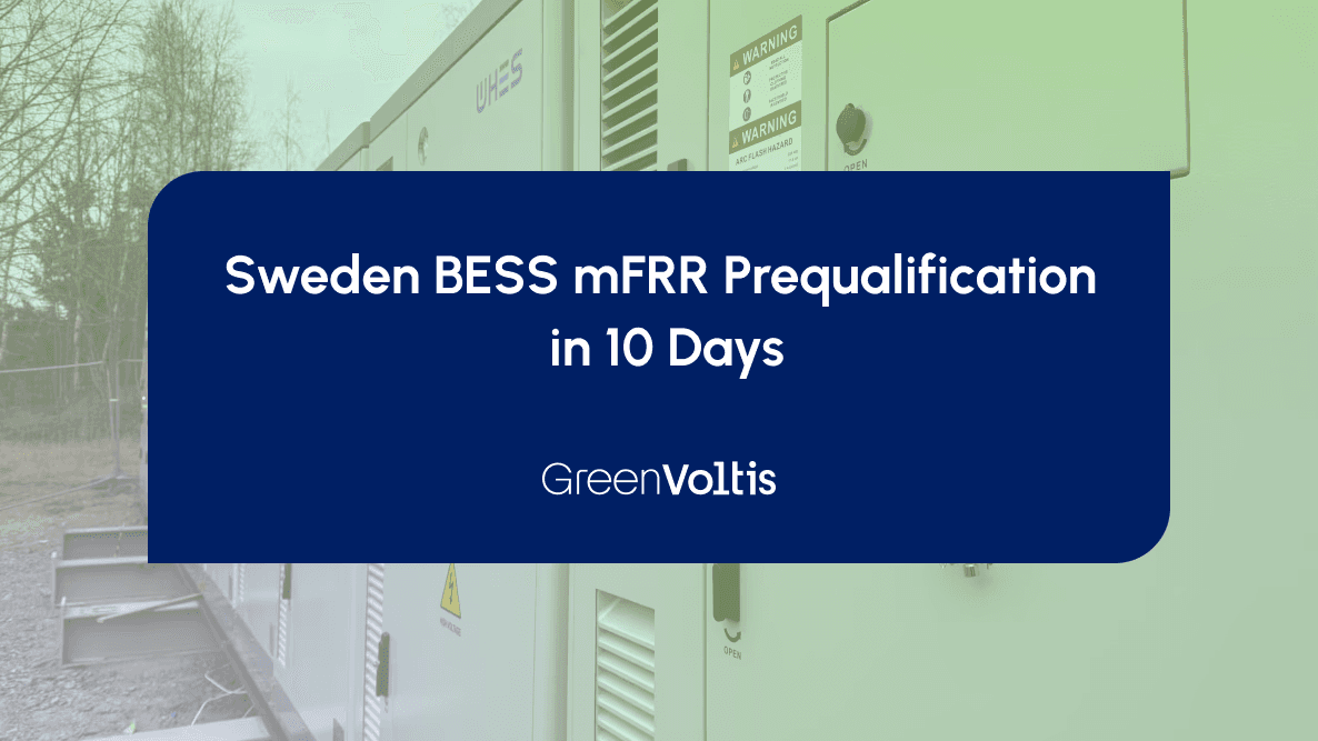 Sweden BESS in mFRR Prequalification in 10 days