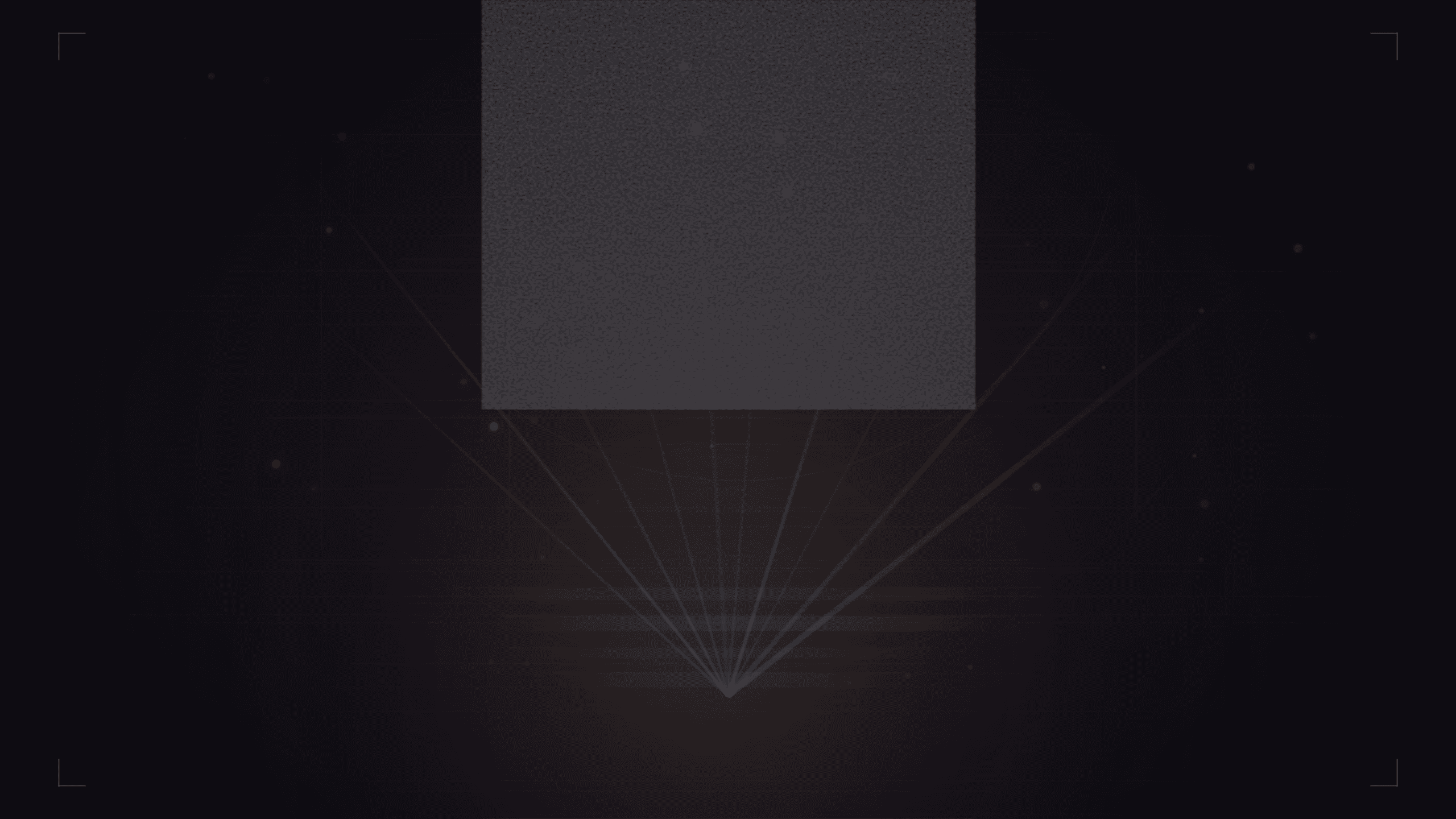 Abstract geometric composition on deep midnight featuring radial champagne-gold light beams emanating upward from a low focal point, layered horizontal tiers, scattered warm light motes, and faint concentric arcs, evoking the formal radiance and architectural grandeur of a corporate awards gala.