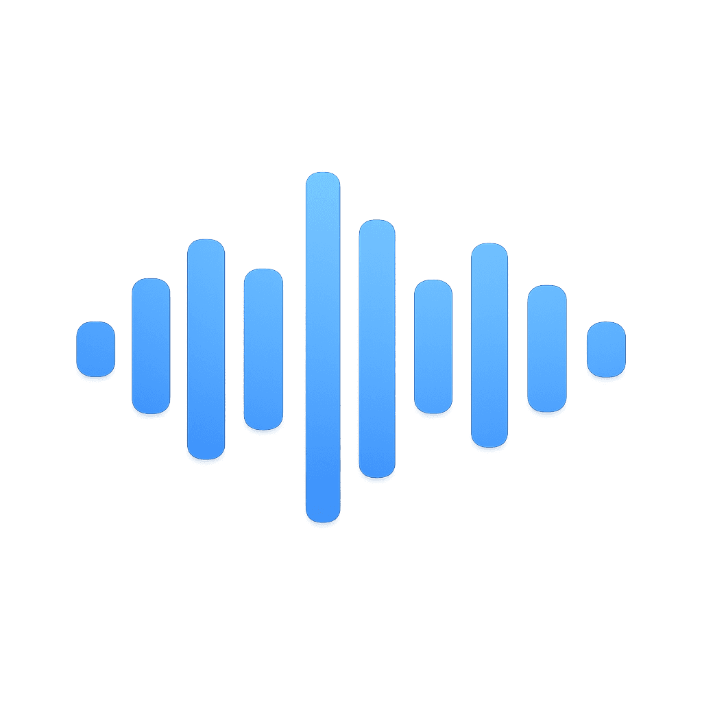 Ein Symbol einer Tonspur in blau.