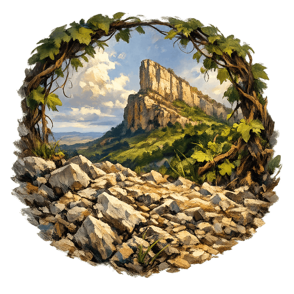 Detailed graphic of the Pouilly-Fuissé wine region.