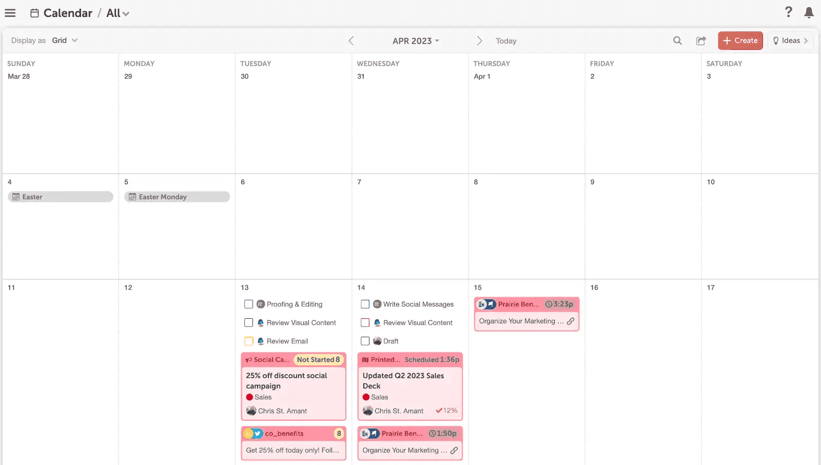 CoSchedule’s content calendar schematic