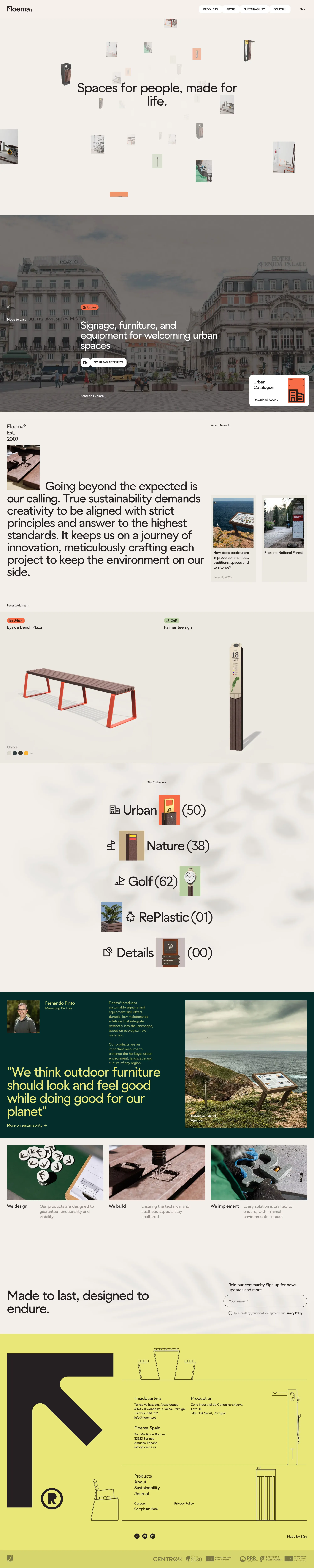 Floema® - Spaces for people, made for li portfolio page screenshot showcasing Design and Ecommerce design