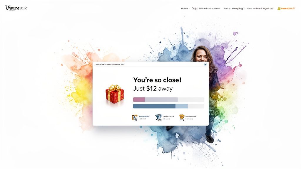 Promotional pop-up on a website showing a 'You're so close!' message and a gift.