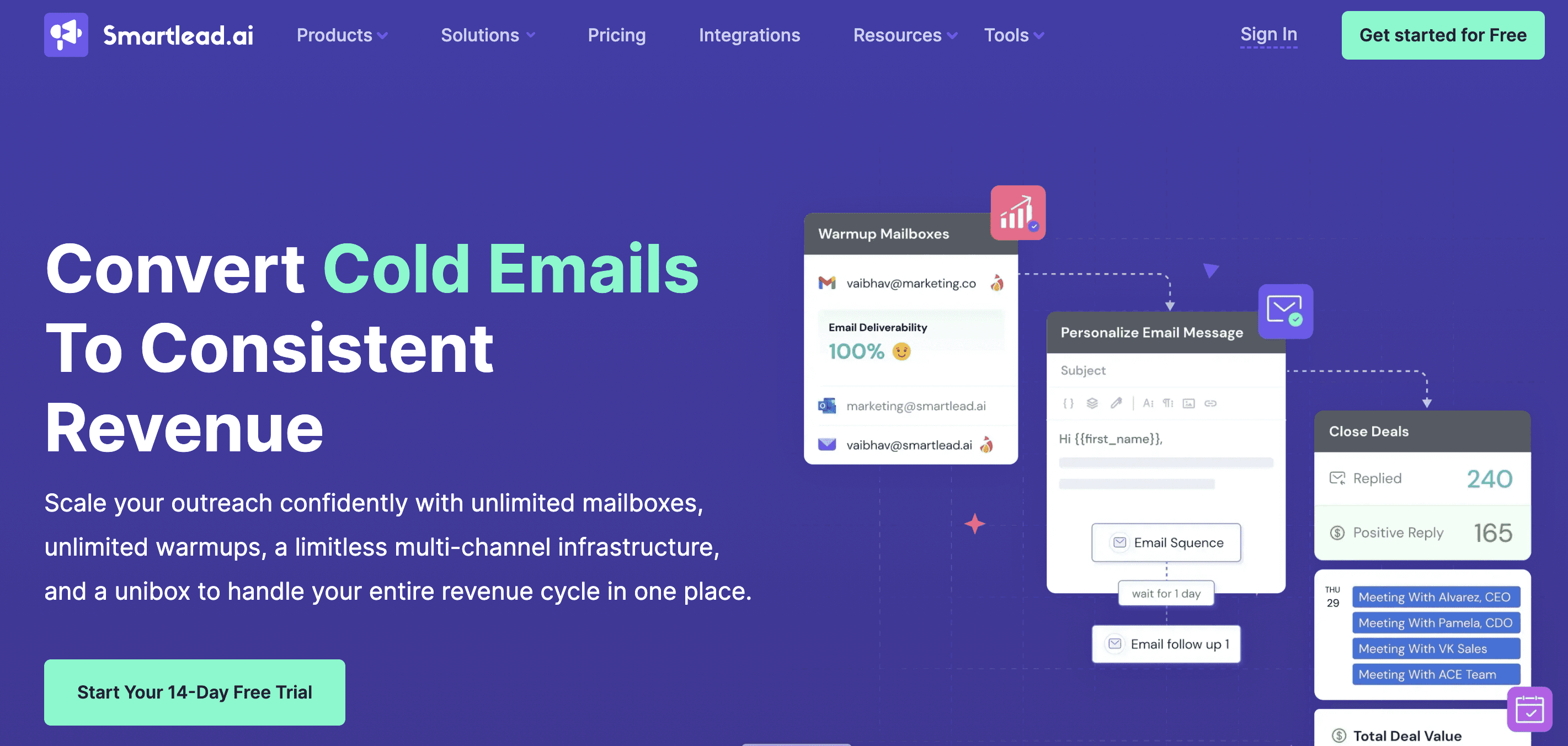 smartlead landing page - Smartlead vs Instantly 