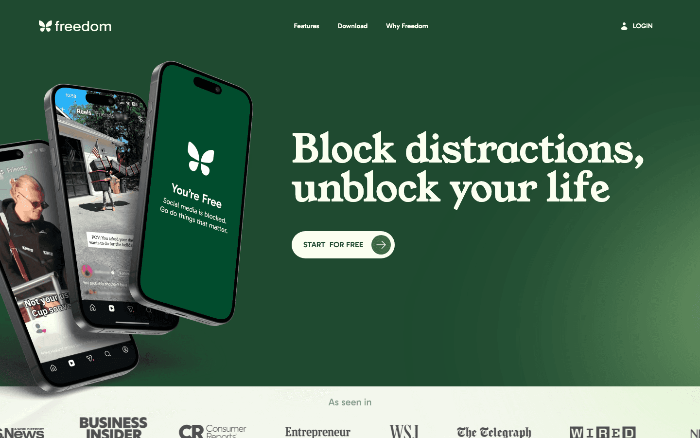 Freedom app website
