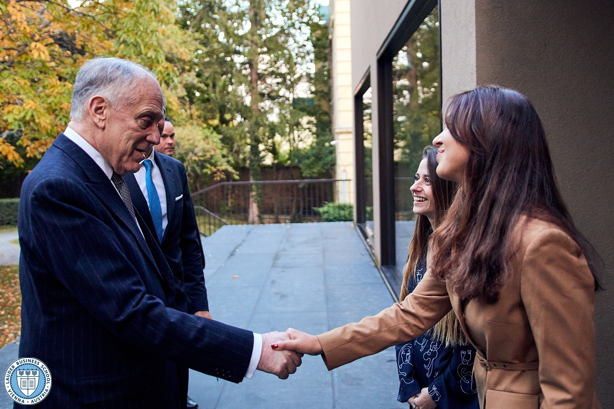 LBS students welcoming Founder and President Ambassador Ronald S. Lauder