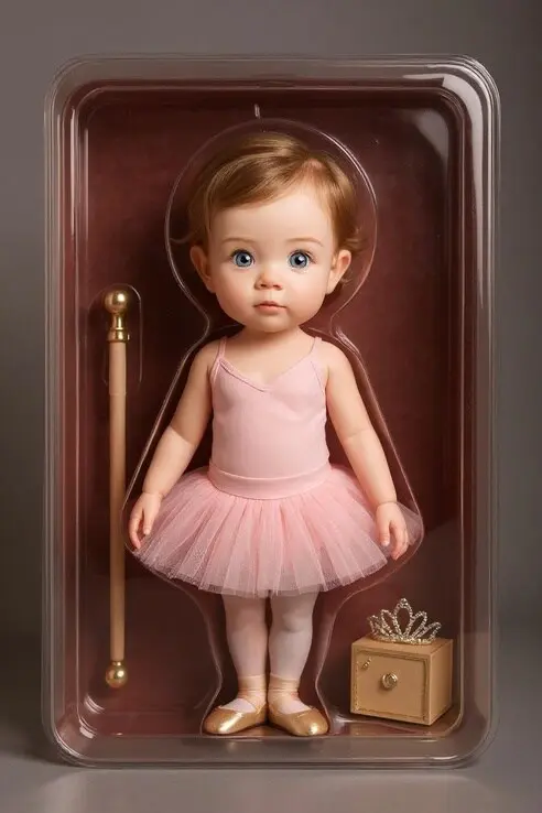 blythe doll ai generator ballerina doll in pink tutu and pointe shoes.