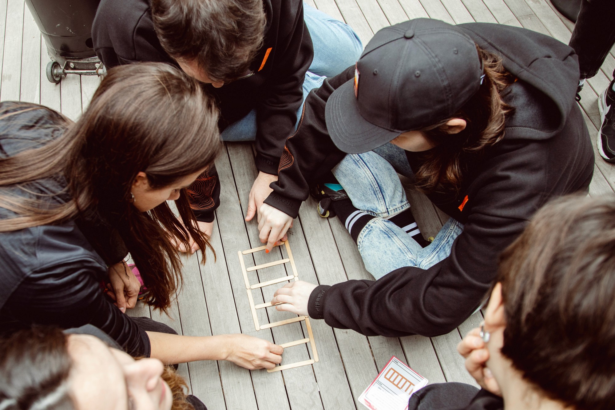 Slanters during Orange Day, engagin in a team-building activitie