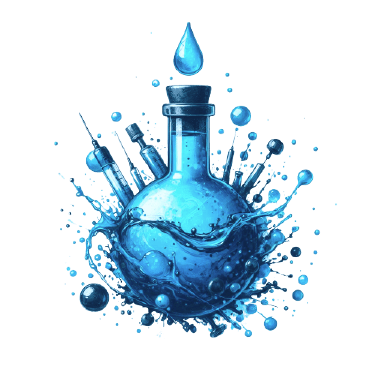 Illustrated chemical bottle