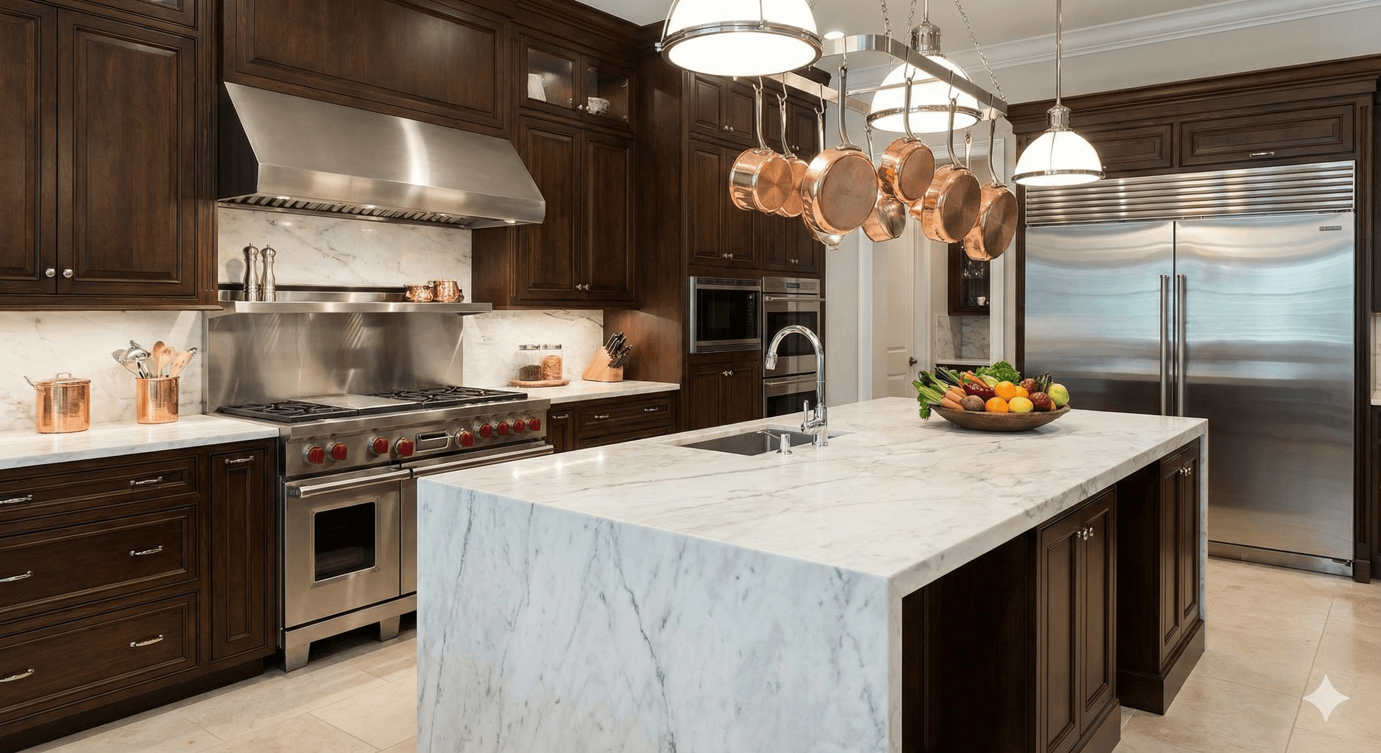 Modern modular kitchen with European cabinetry and marble island in Sector 68 homes