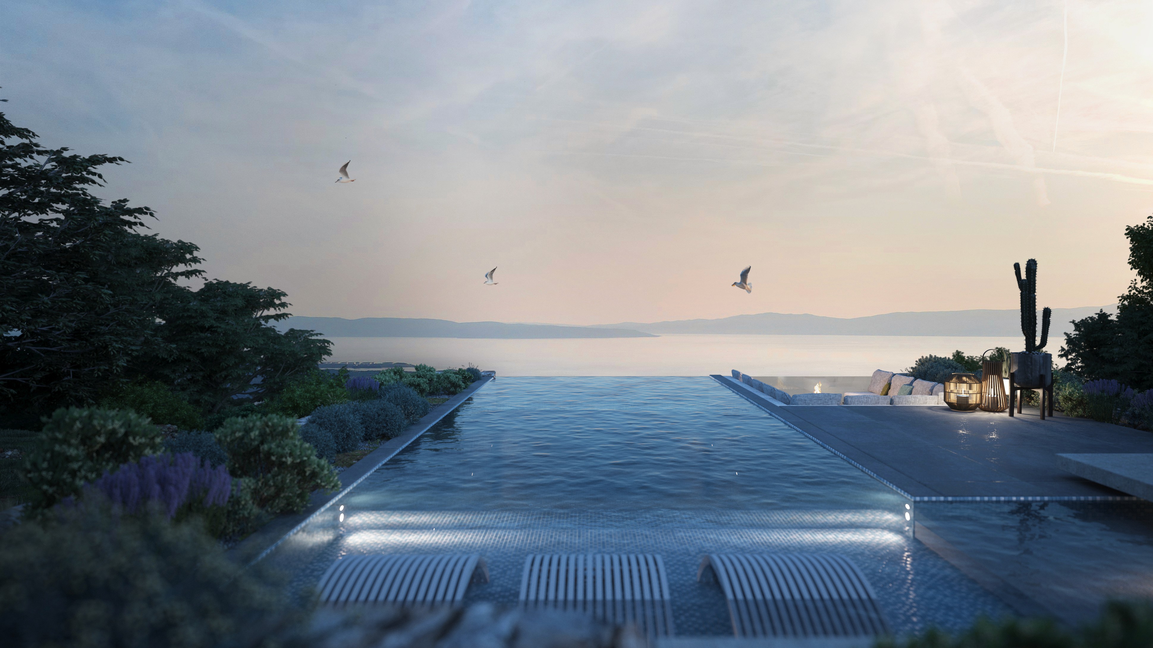 Detalj infinity bazena u Hreljinu – dizajn koji briše granicu između interijera i eksterijera